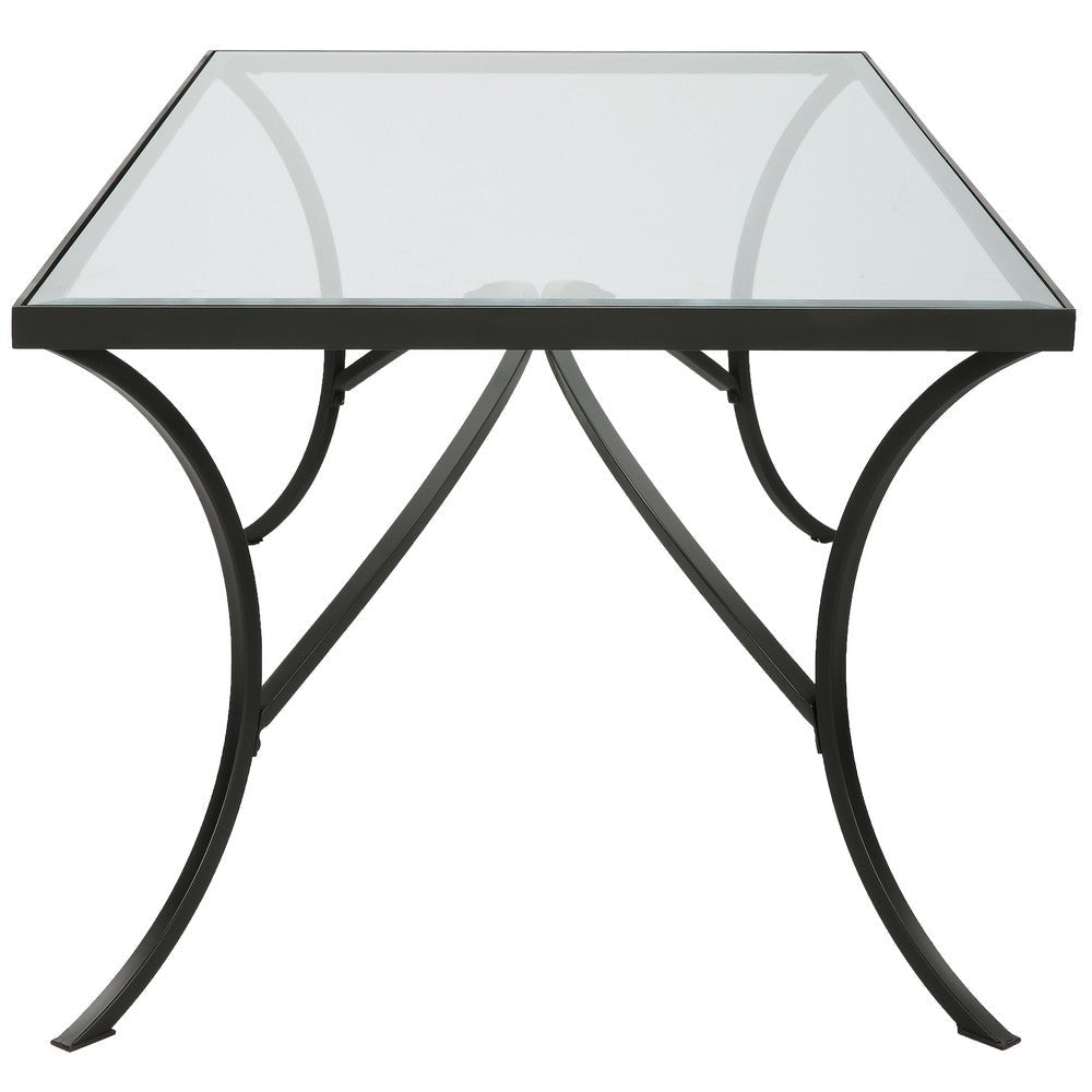 Uttermost Alayna Black Metal & Glass Coffee Table By Casagear Home UT-22909