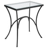 Uttermost Alayna Black Metal & Glass End Table By Casagear Home UT-22911