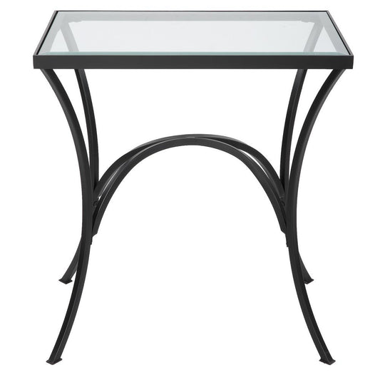 Uttermost Alayna Black Metal & Glass End Table By Casagear Home