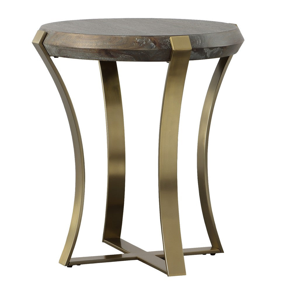 Uttermost Unite Brass Leg Wood Side Table By Casagear Home