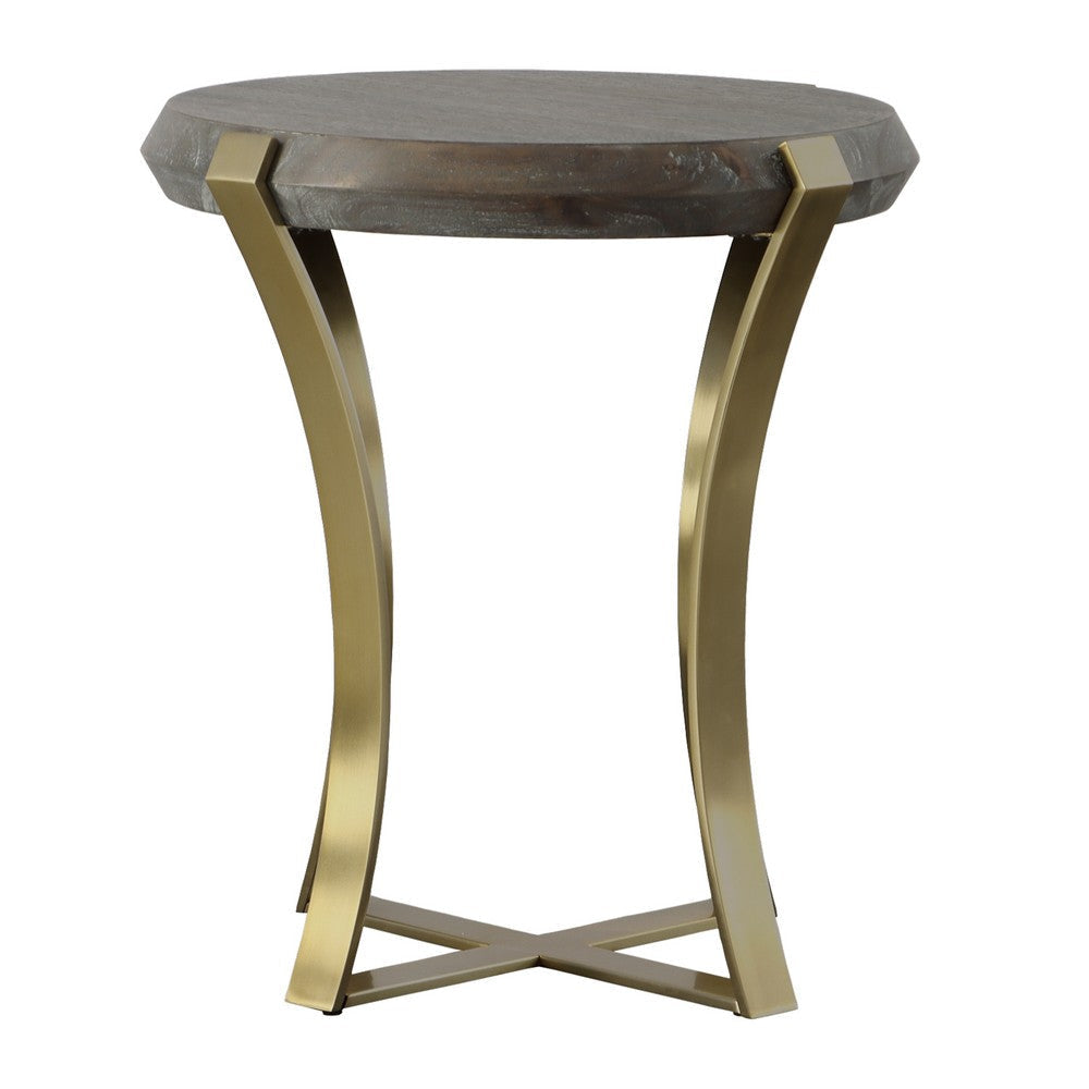 Uttermost Unite Brass Leg Wood Side Table By Casagear Home UT-22940