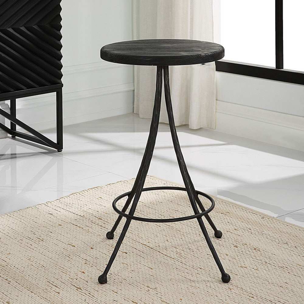 Uttermost Sona Black Counter Stool By Casagear Home UT-22970