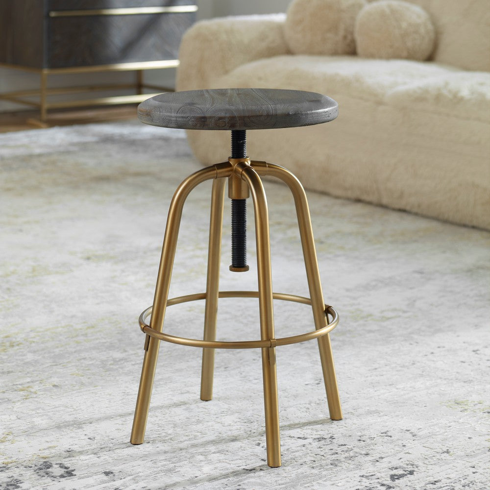 Uttermost Revolve Brass Counter Stool By Casagear Home UT-22976