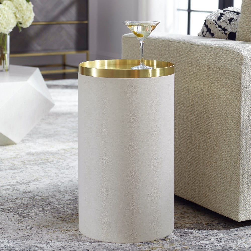 Uttermost Circuit Brass & White Accent Table By Casagear Home UT-22991