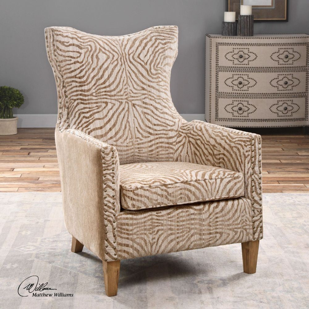 Uttermost Kiango Animal Pattern Armchair By Casagear Home UT-23208