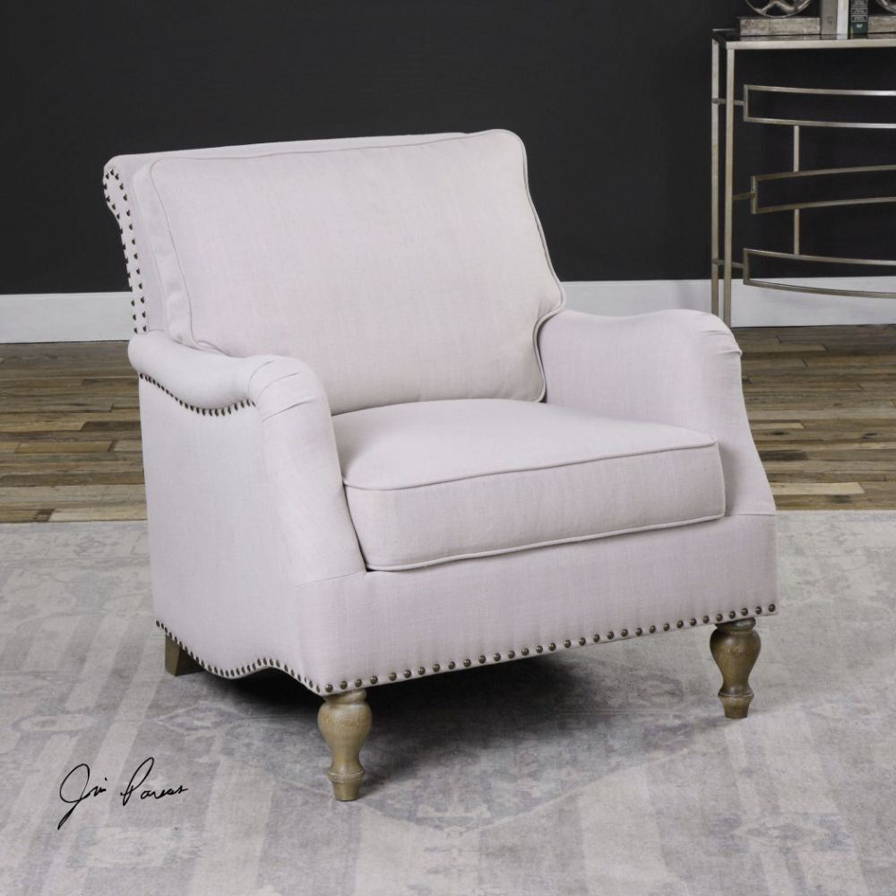 Uttermost Armstead Antique White Armchair By Casagear Home UT-23291