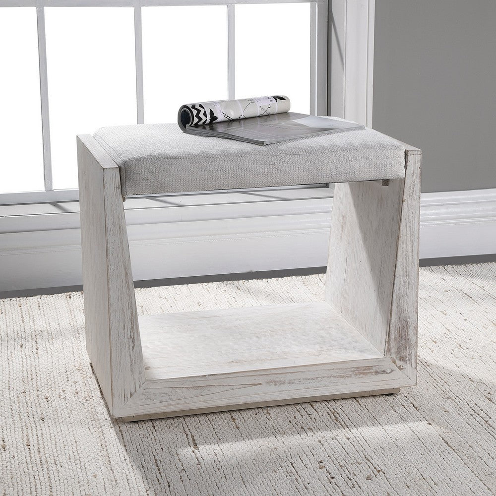 Uttermost Cabana White Small Bench By Casagear Home UT-23581