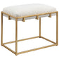 Uttermost Paradox Small Gold & White Shearling Bench By Casagear Home UT-23663