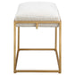 Uttermost Paradox Small Gold & White Shearling Bench By Casagear Home UT-23663