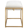 Uttermost Paradox Small Gold & White Shearling Bench By Casagear Home UT-23663