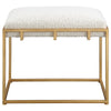 Uttermost Paradox Small Gold & White Shearling Bench By Casagear Home