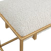 Uttermost Paradox Small Gold & White Shearling Bench By Casagear Home UT-23663