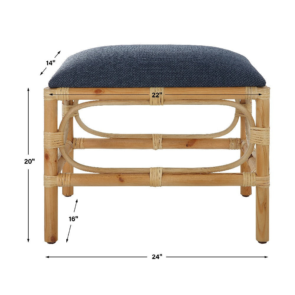 Uttermost Laguna Small Navy Bench By Casagear Home UT-23667