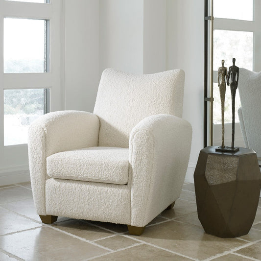 Uttermost Teddy White Shearling Accent Chair By Casagear Home