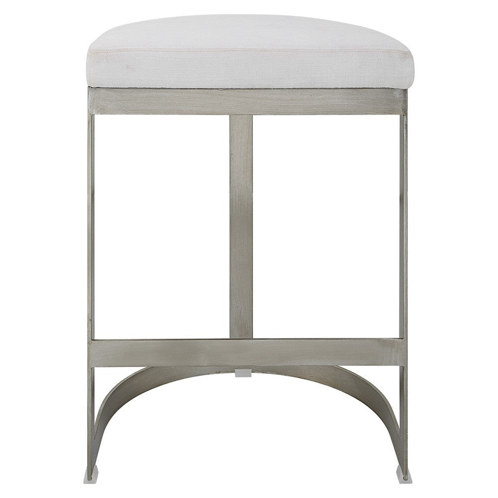 Uttermost Ivanna Backless Silver Counter Stool By Casagear Home