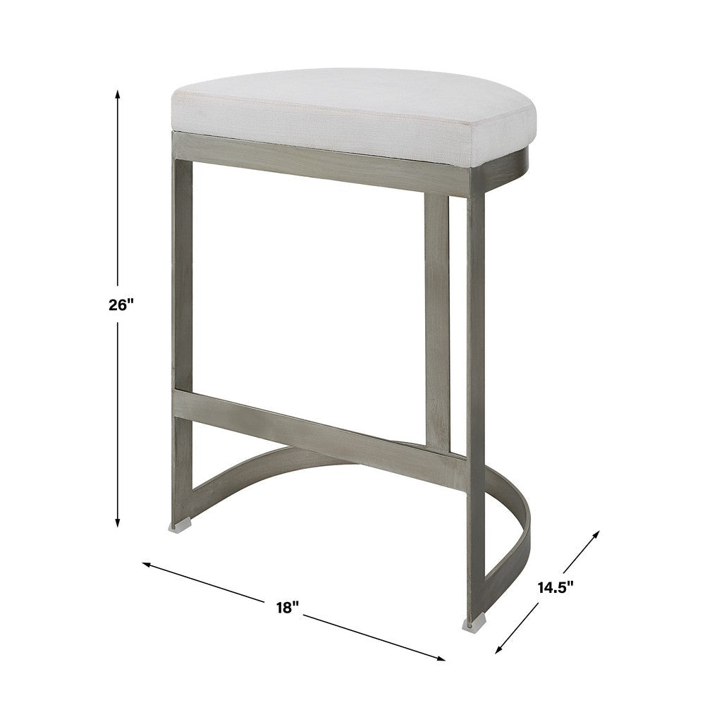 Uttermost Ivanna Backless Silver Counter Stool By Casagear Home UT-23687