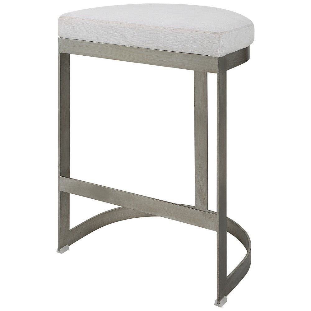 Uttermost Ivanna Backless Silver Counter Stool By Casagear Home UT-23687