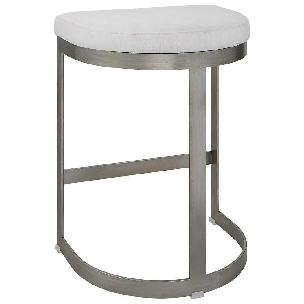 Uttermost Ivanna Backless Silver Counter Stool By Casagear Home UT-23687