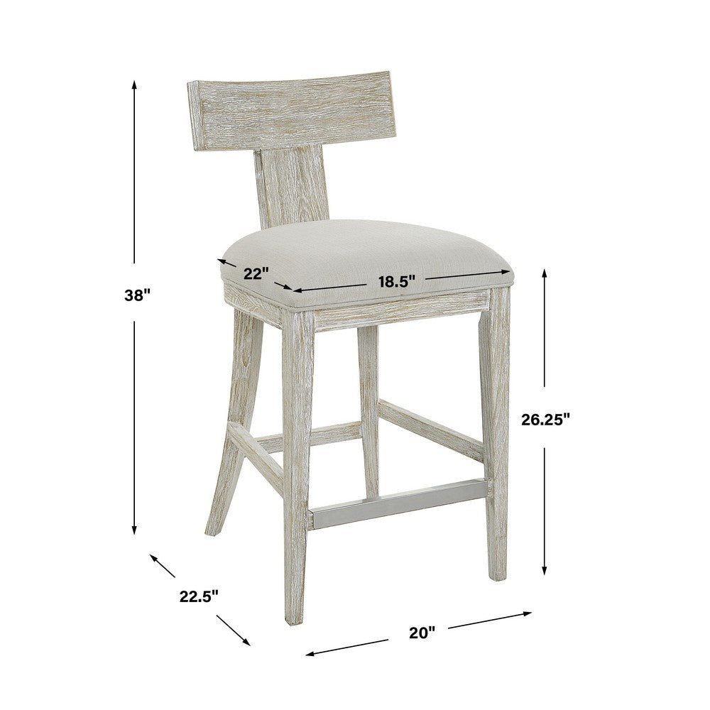 Uttermost Idris White Counter Stool By Casagear Home UT-23693