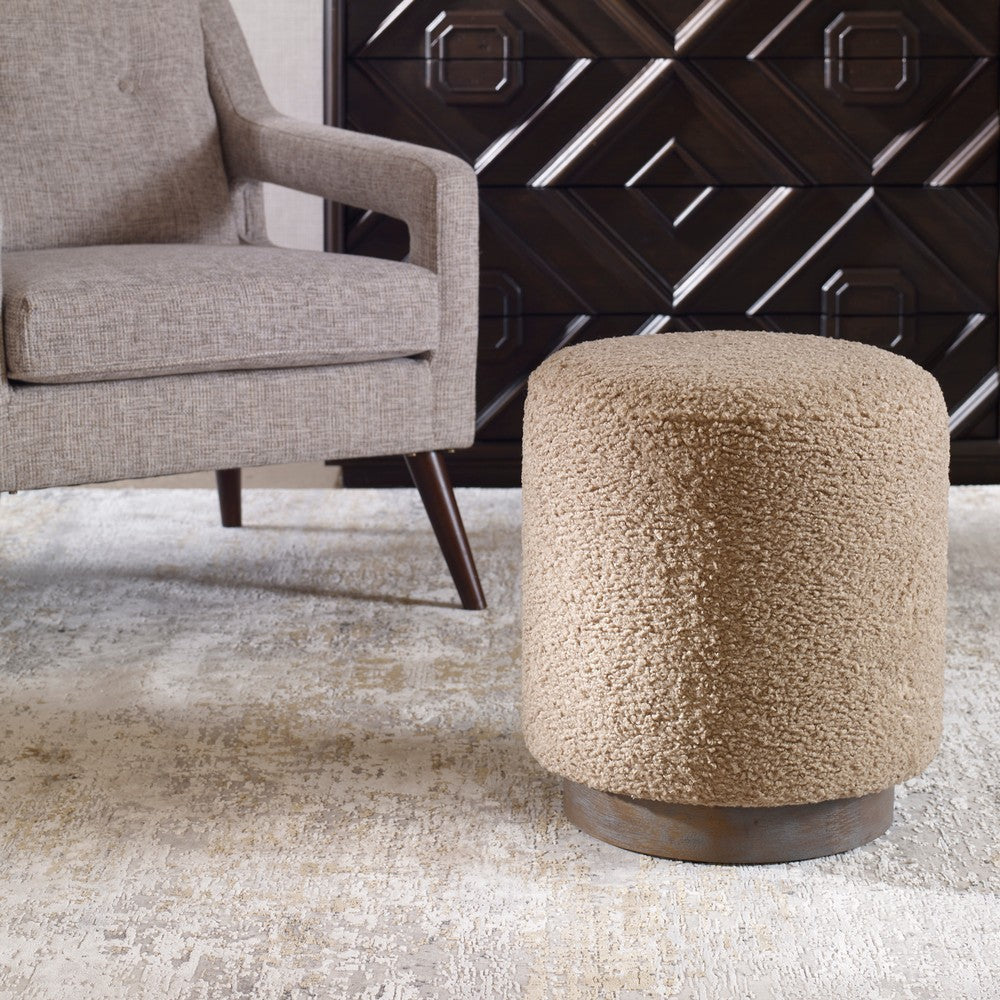 Uttermost Avila Latte Round Ottoman By Casagear Home UT-23714