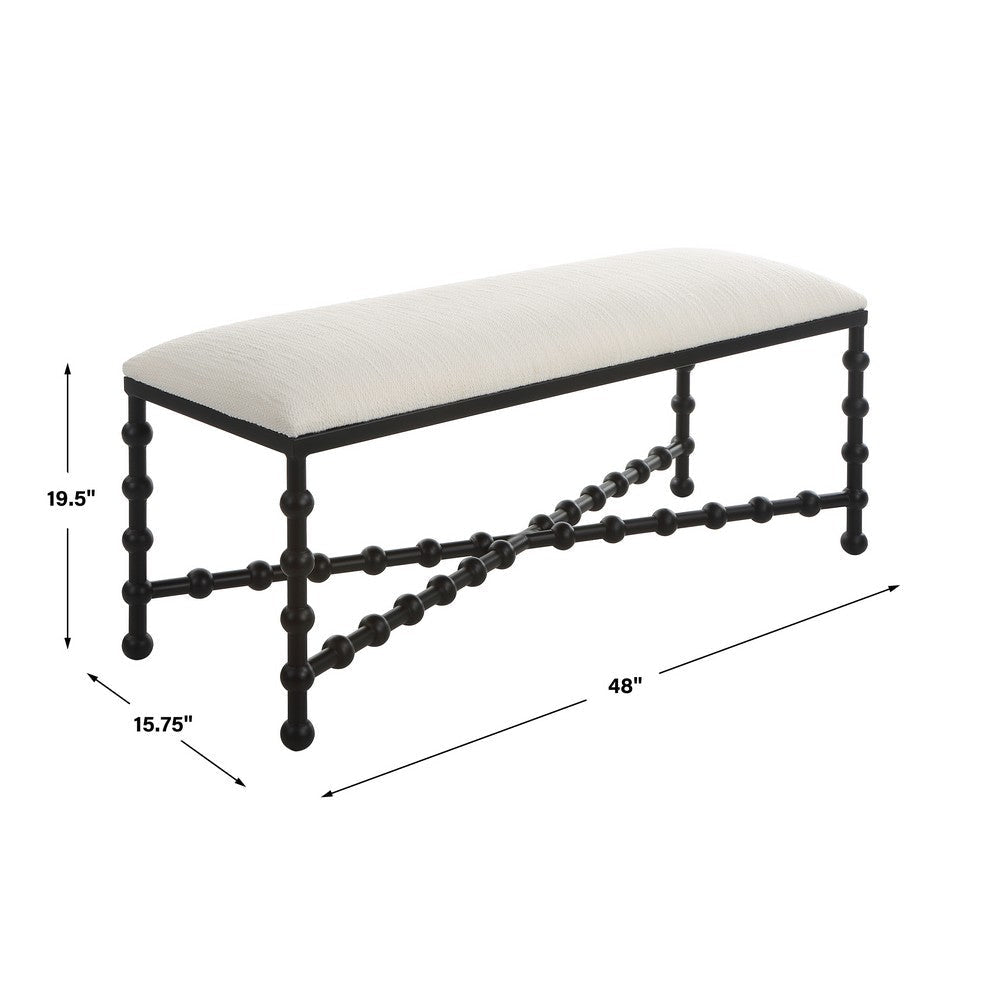 Uttermost Iron Drops Cushioned Bench By Casagear Home UT-23756