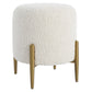 Uttermost Arles White Shearling Brass Ottoman By Casagear Home