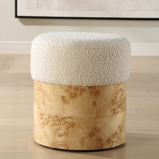 Uttermost Swirls Poplar Ivory Ottoman UT-23855