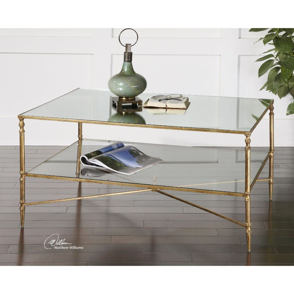 Uttermost Henzler Mirrored Glass Coffee Table By Casagear Home UT-24276