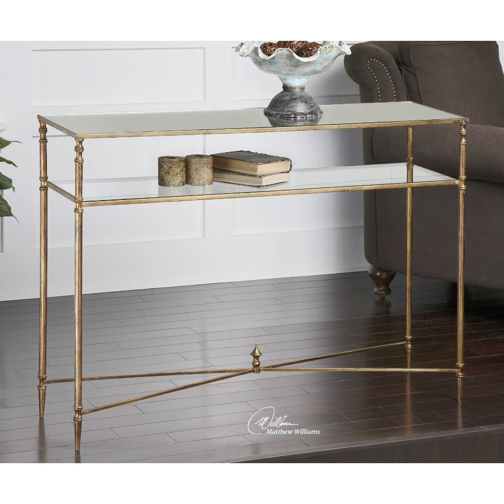 Uttermost Henzler Mirrored Glass Console Table By Casagear Home UT-24278