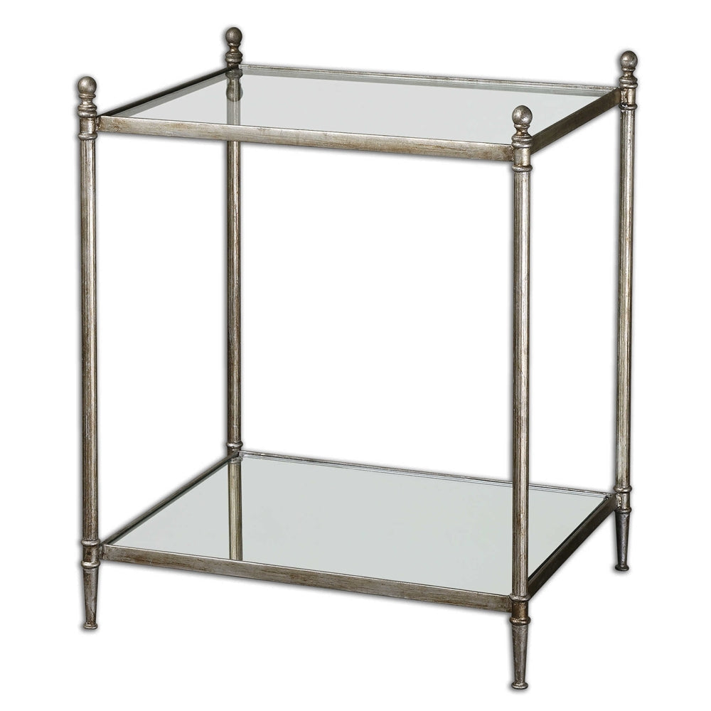 Uttermost Gannon Mirrored Glass End Table By Casagear Home