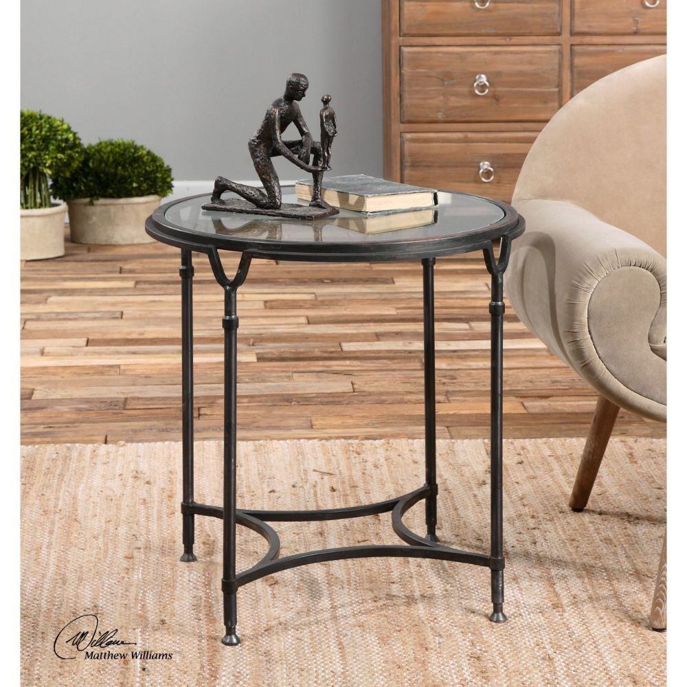 Uttermost Samson Glass Side Table By Casagear Home UT-24469