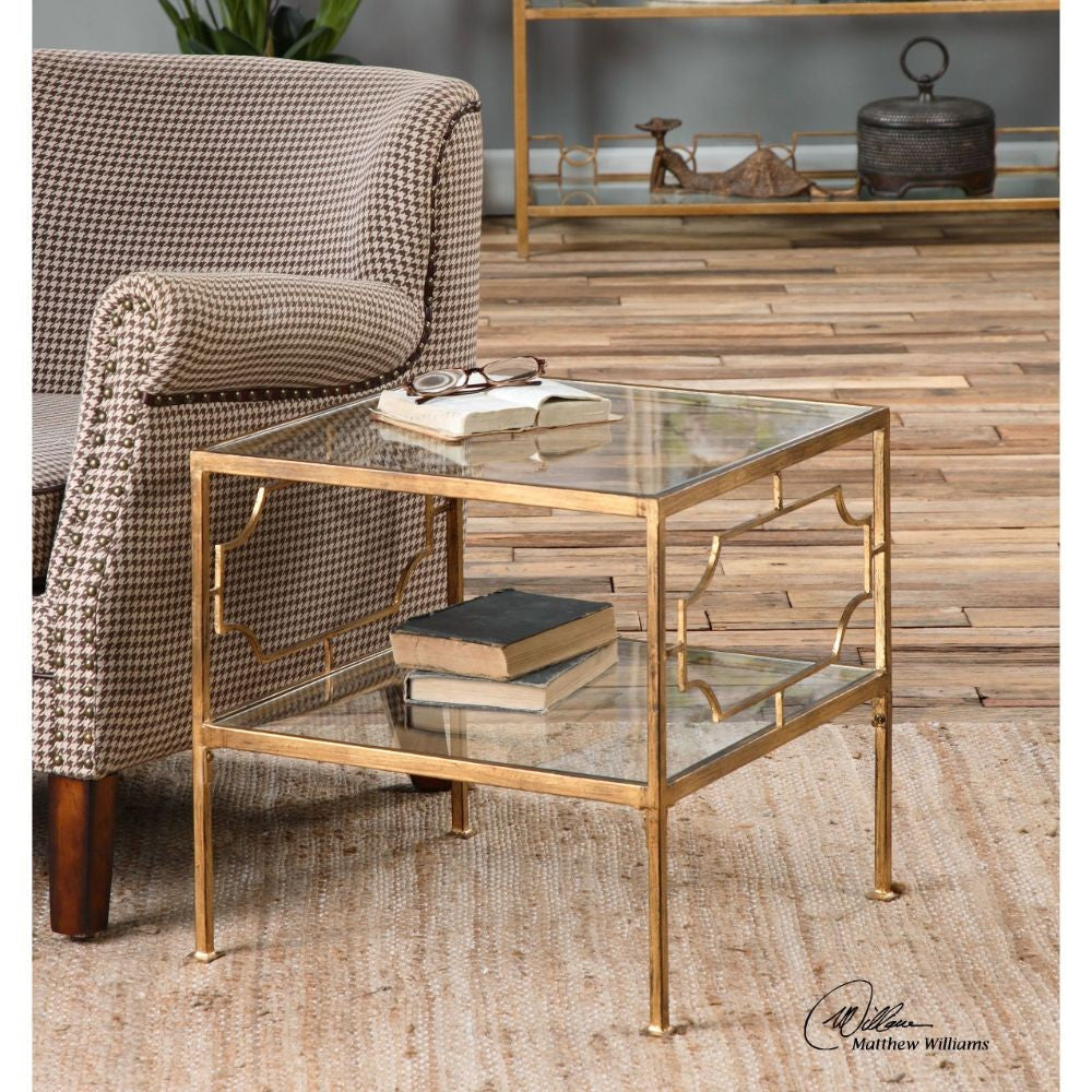 Uttermost Genell Gold Cube Table By Casagear Home UT-24477