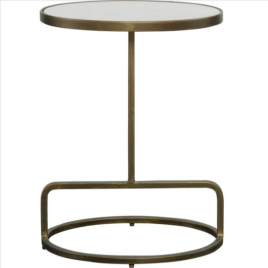 Uttermost Jessenia White Marble Accent Table By Casagear Home