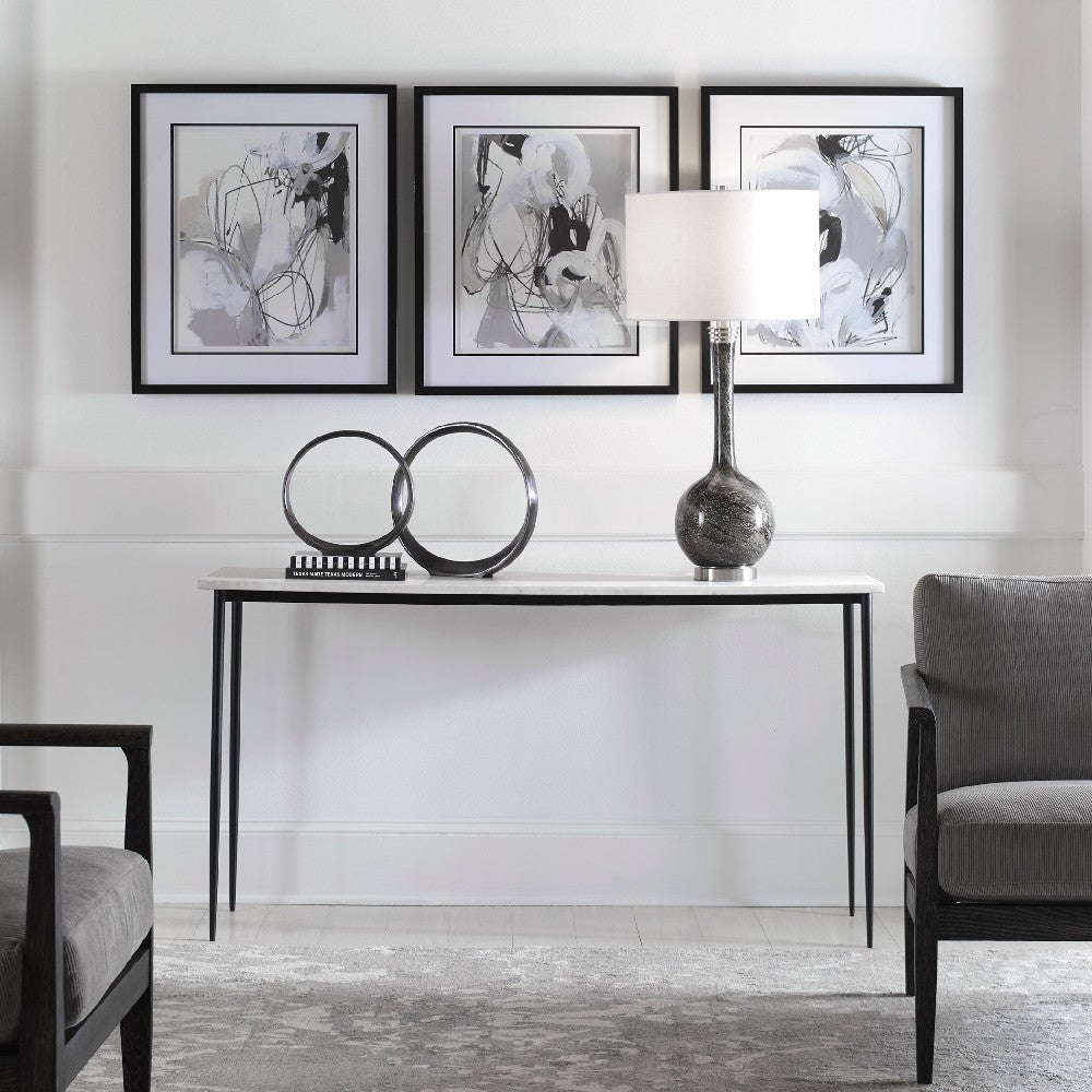 Uttermost Nightfall White Marble Console Table By Casagear Home