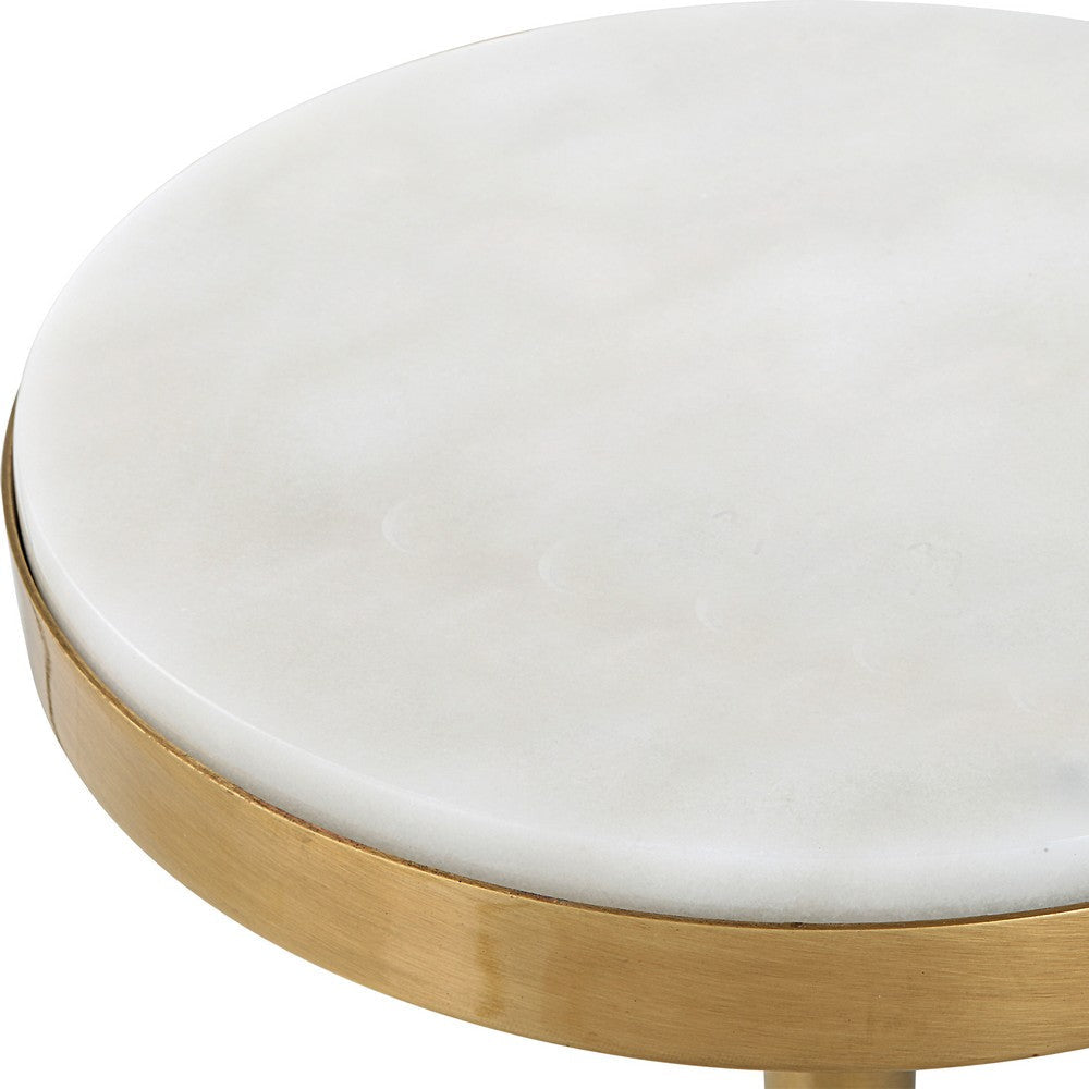 Uttermost Edifice White Marble Drink Table By Casagear Home UT-25177