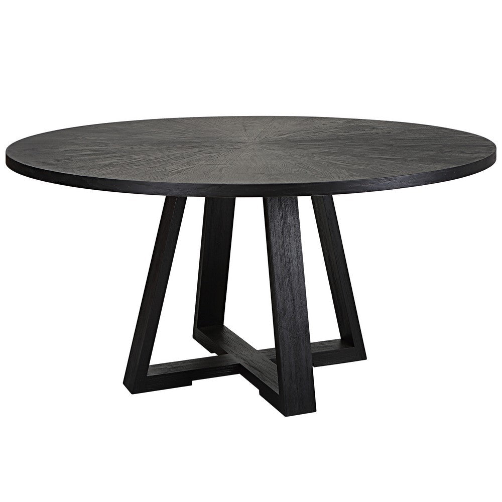 Uttermost Gidran Round Black Dining Table By Casagear Home UT-25206