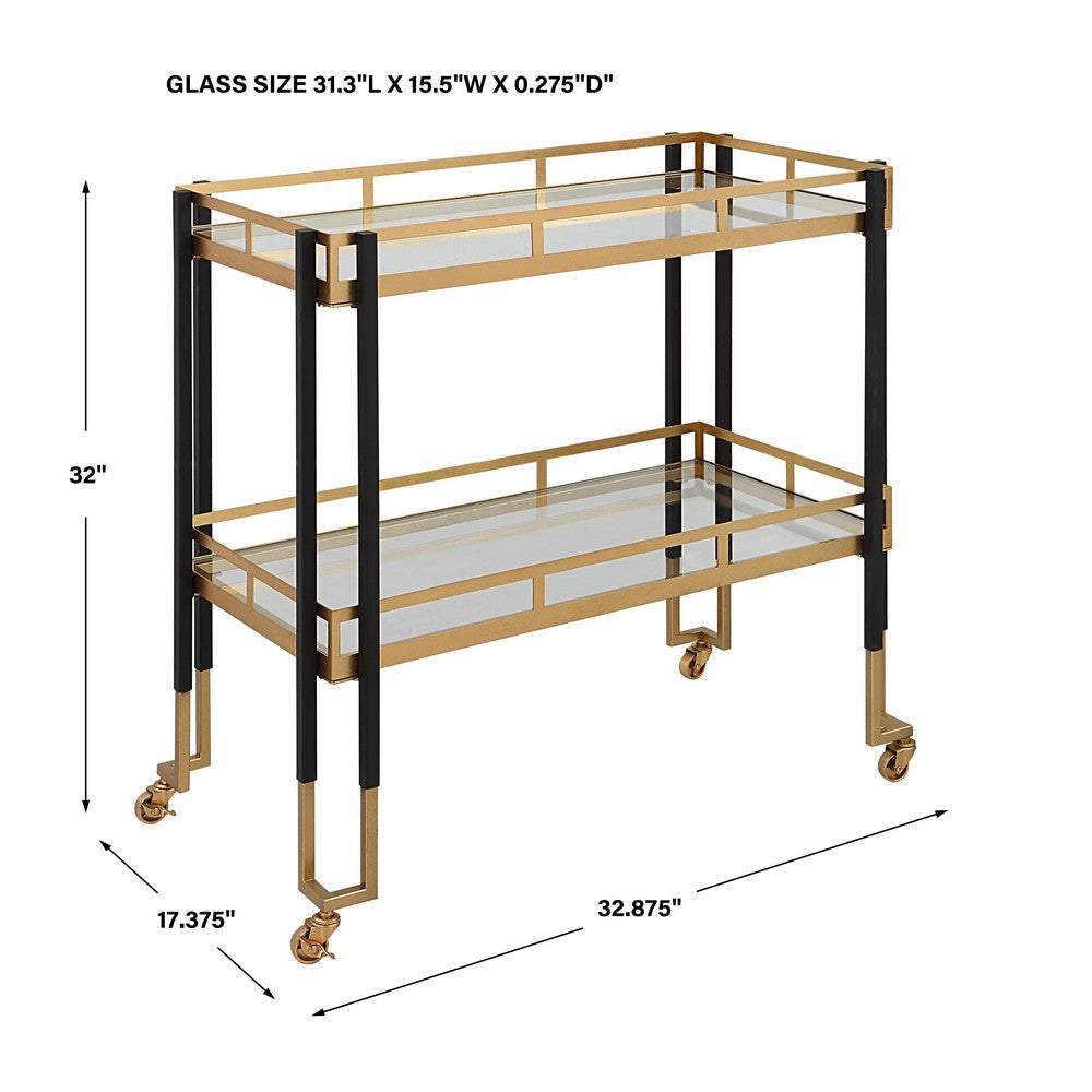 Uttermost Kentmore Modern Bar Cart By Casagear Home UT-25229