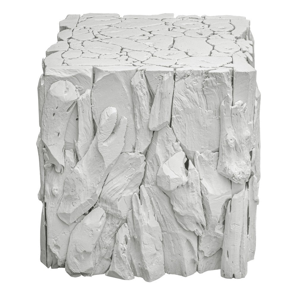 Uttermost Teak Root White Bunching Cube By Casagear Home