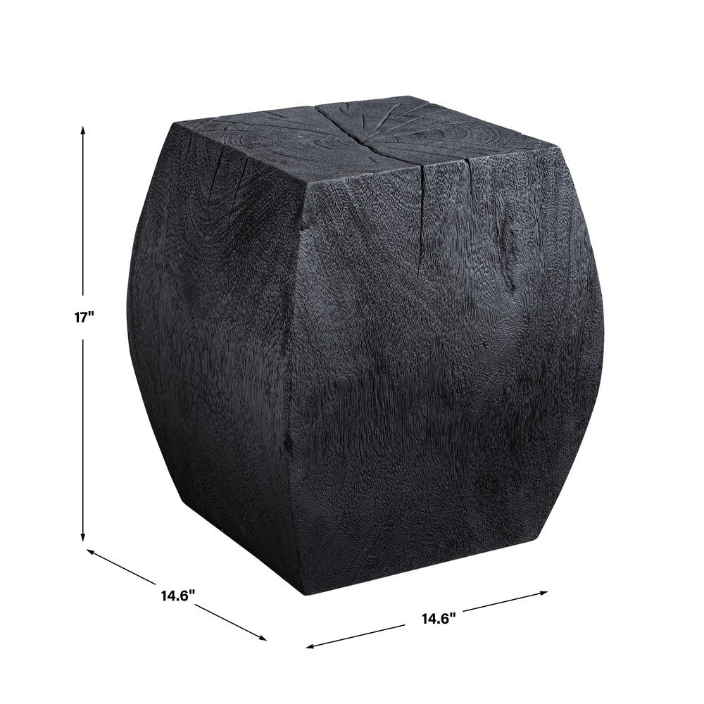 Uttermost Grove Black Wooden Accent Stool By Casagear Home UT-25296