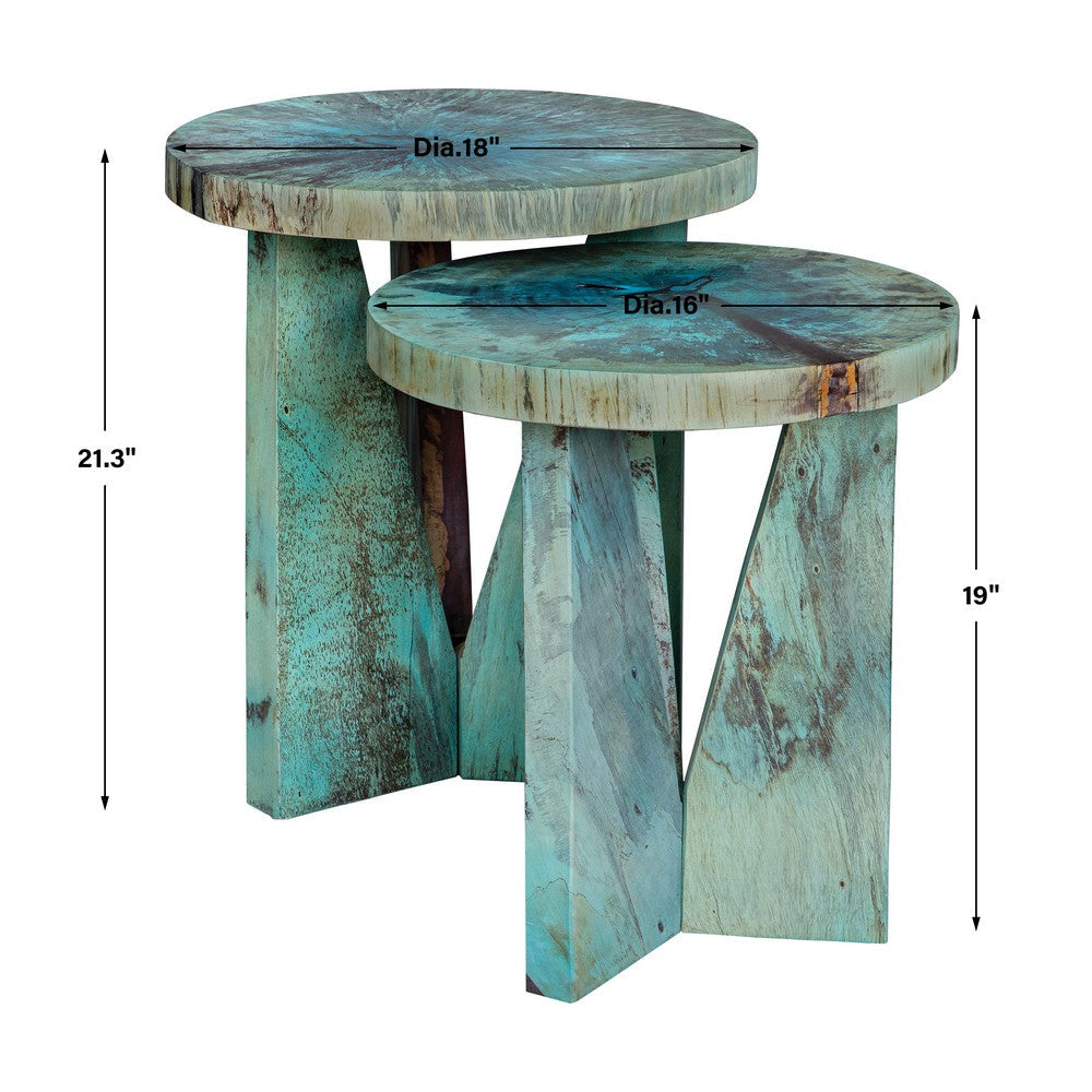 Uttermost Nadette Blue Nesting Tables S/2 By Casagear Home UT-25497