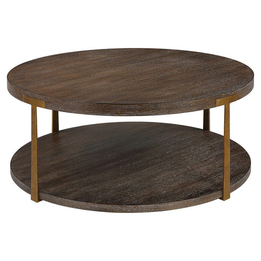 Uttermost Palisade Round Wood Coffee Table By Casagear Home