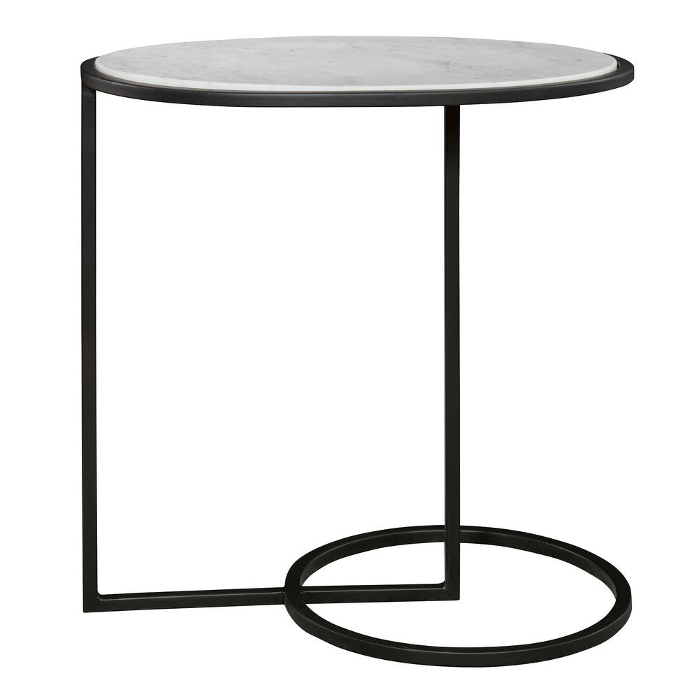 Uttermost Twofold White Marble Accent Table By Casagear Home