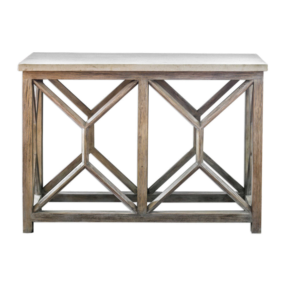 Uttermost Catali Ivory Stone Console Table By Casagear Home