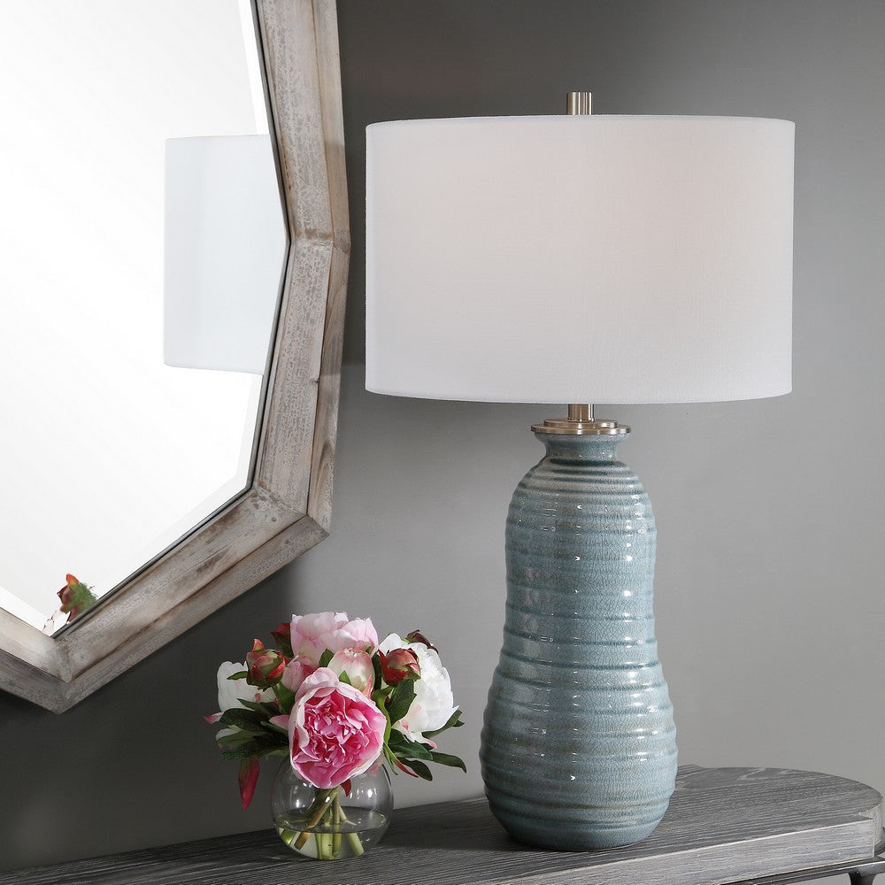 Uttermost Zaila Light Blue Table Lamp By Casagear Home UT-26362-1