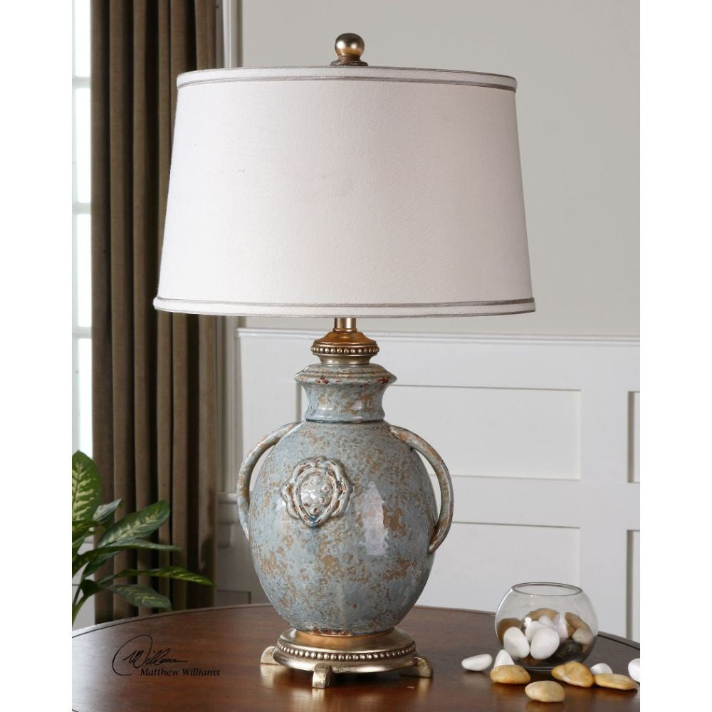 Uttermost Cancello Blue Glaze Lamp By Casagear Home UT-26483