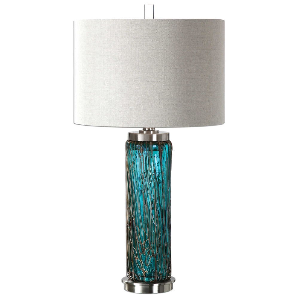 Uttermost Almanzora Blue Glass Lamp By Casagear Home