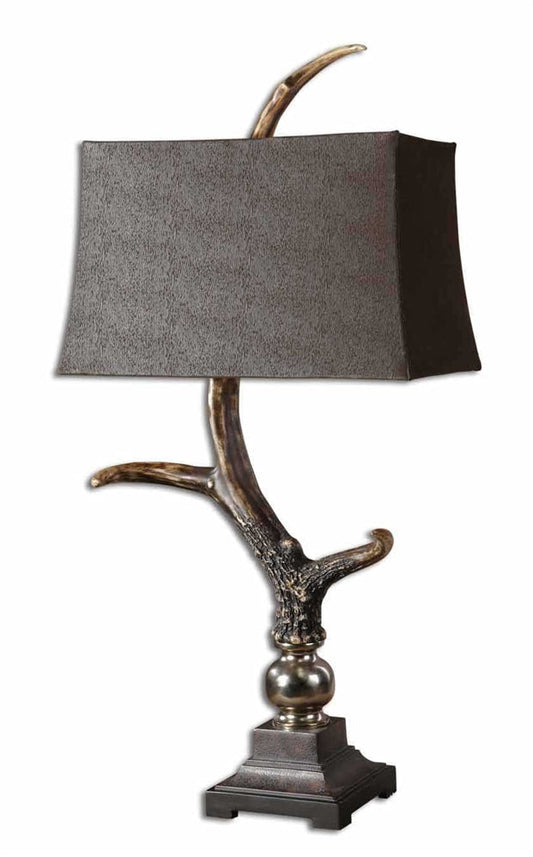 Uttermost Stag Horn Dark Shade Table Lamp By Casagear Home