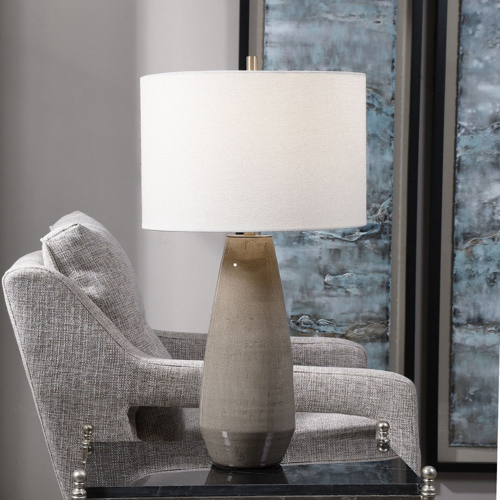 Uttermost Volterra Taupe-Gray Table Lamp By Casagear Home UT-28394-1