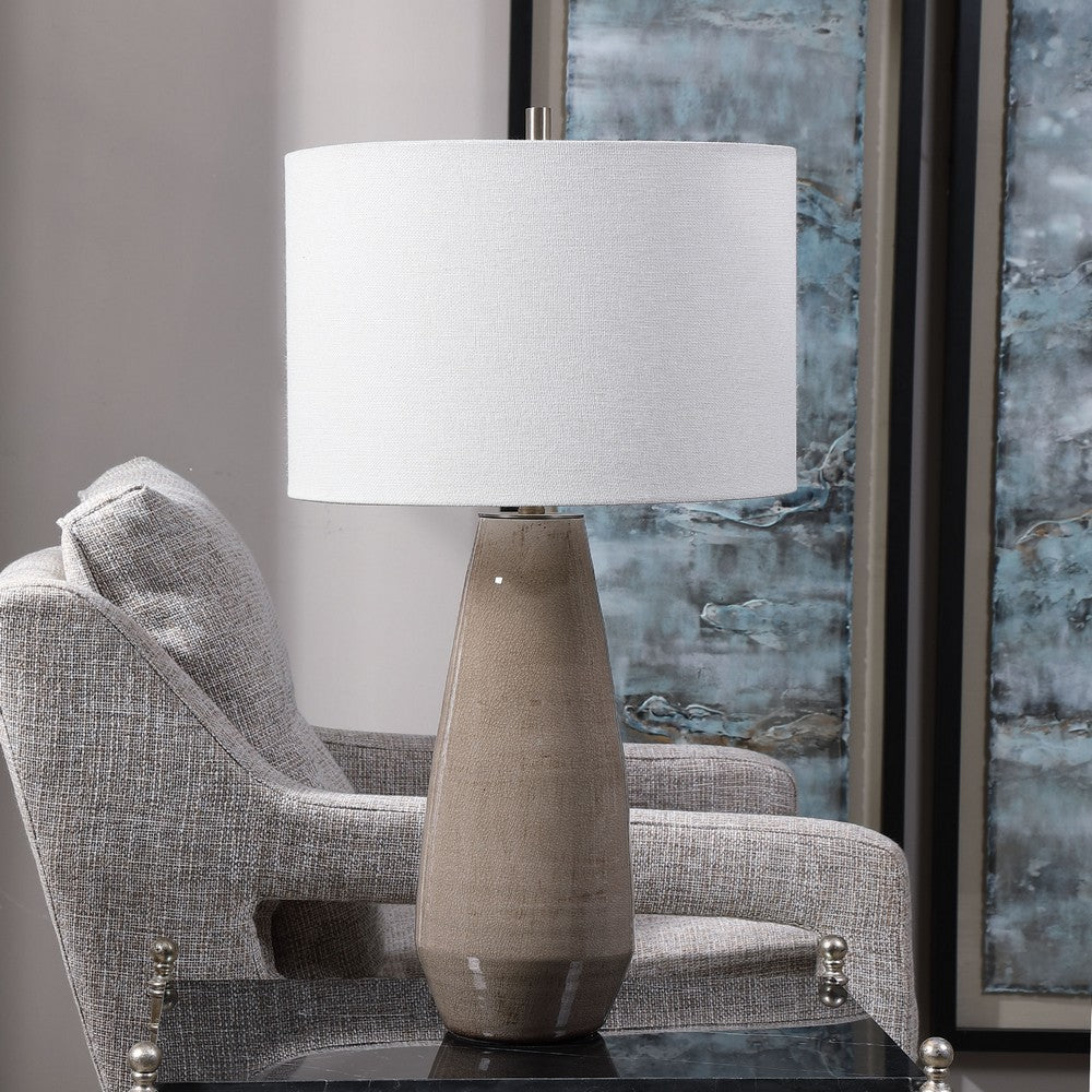 Uttermost Volterra Taupe-Gray Table Lamp By Casagear Home UT-28394-1