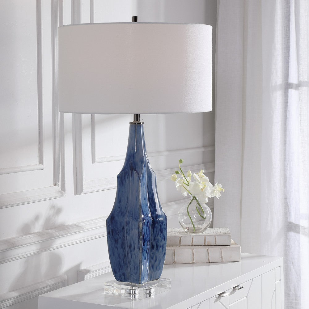 Uttermost Everard Blue Table Lamp By Casagear Home UT-28425-1